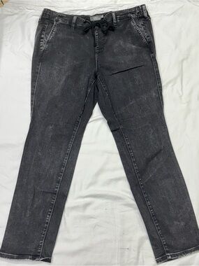 torrid Washed Black Straight-Leg Drawstring Jeans